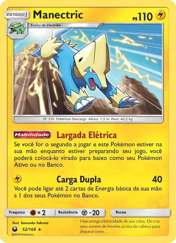 Manectric — Tempestade Celestial 52 Portuguese Pokémon card