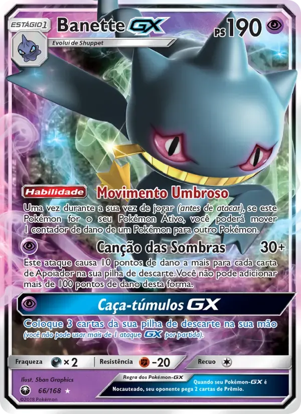 Banette GX — Tempestade Celestial 66 Portuguese Pokémon card