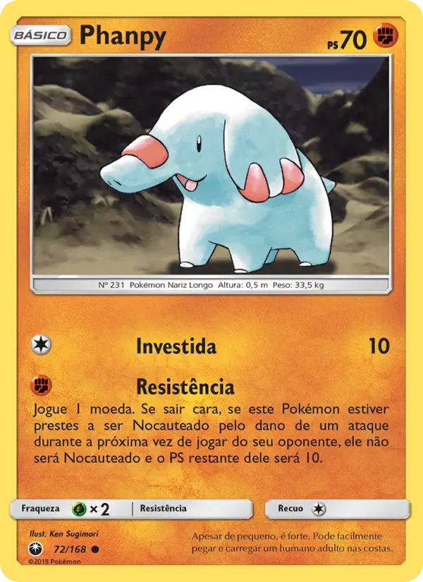 Phanpy — Tempestade Celestial 72 Portuguese Pokémon card