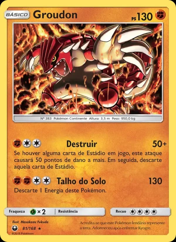 Groudon — Tempestade Celestial 81 Portuguese Pokémon card