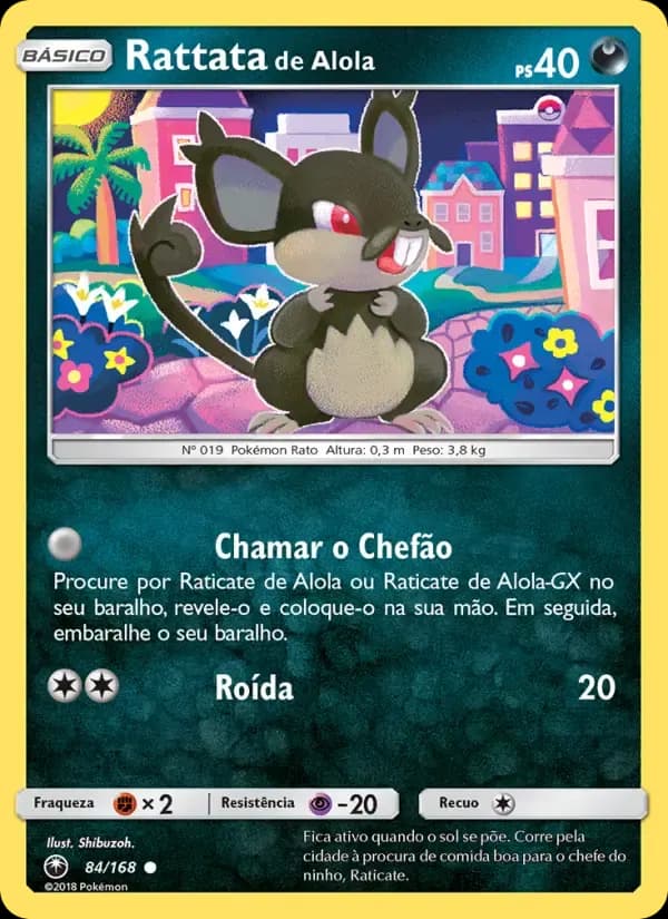 Rattata de Alola — Tempestade Celestial 84 Portuguese Pokémon card