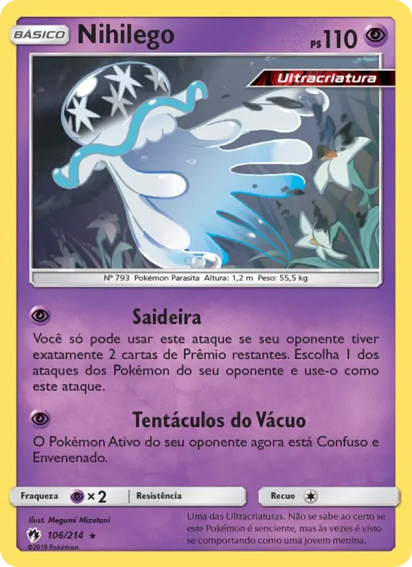 Nihilego — Trovões Perdidos 106 Portuguese Pokémon card