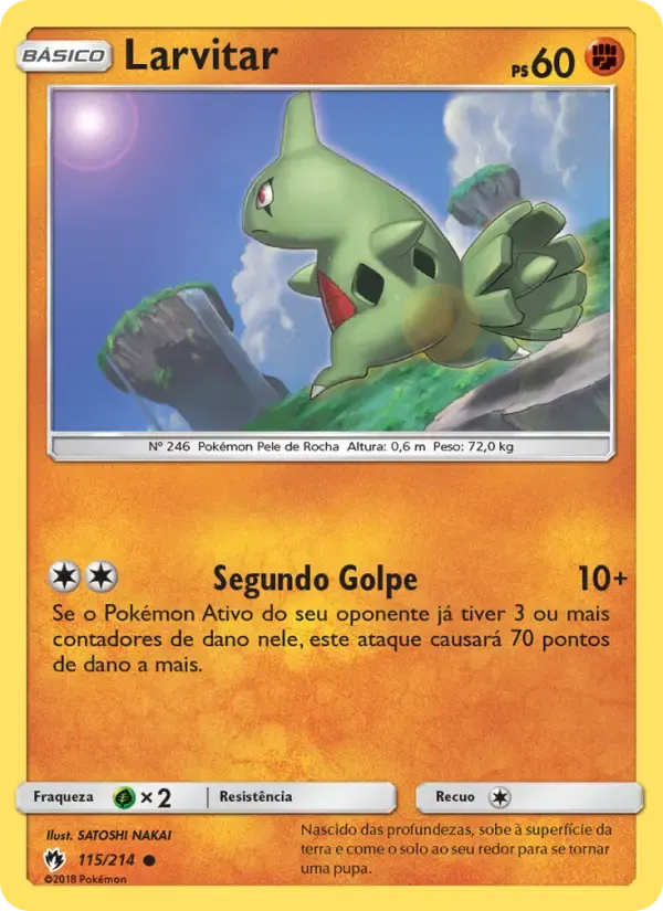 Larvitar — Trovões Perdidos 115 Portuguese Pokémon card