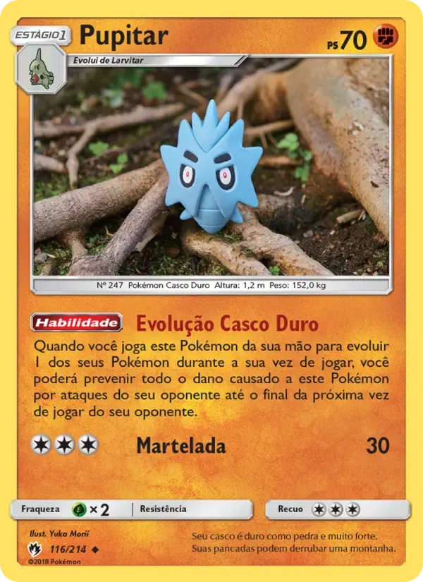 Pupitar — Trovões Perdidos 116 Portuguese Pokémon card