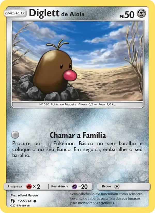 Diglett de Alola — Trovões Perdidos 122 Portuguese Pokémon card