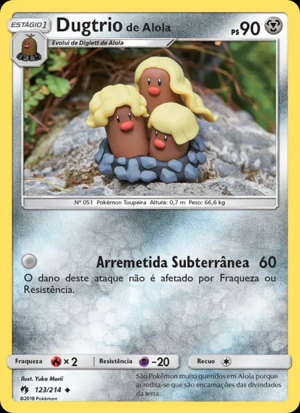 Dugtrio de Alola — Trovões Perdidos 123 Portuguese Pokémon card