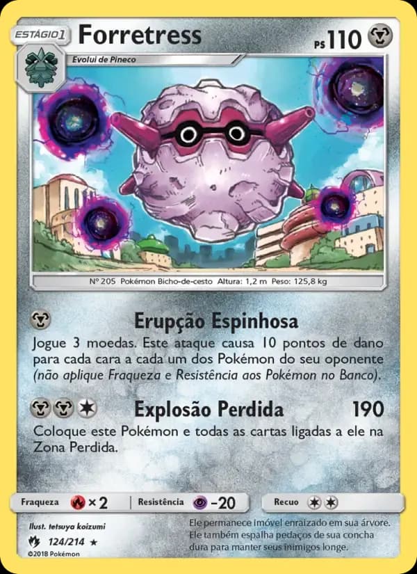 Forretress — Trovões Perdidos 124 Portuguese Pokémon card