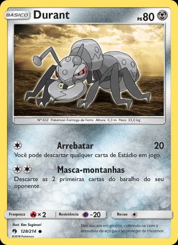 Durant — Trovões Perdidos 128 Portuguese Pokémon card