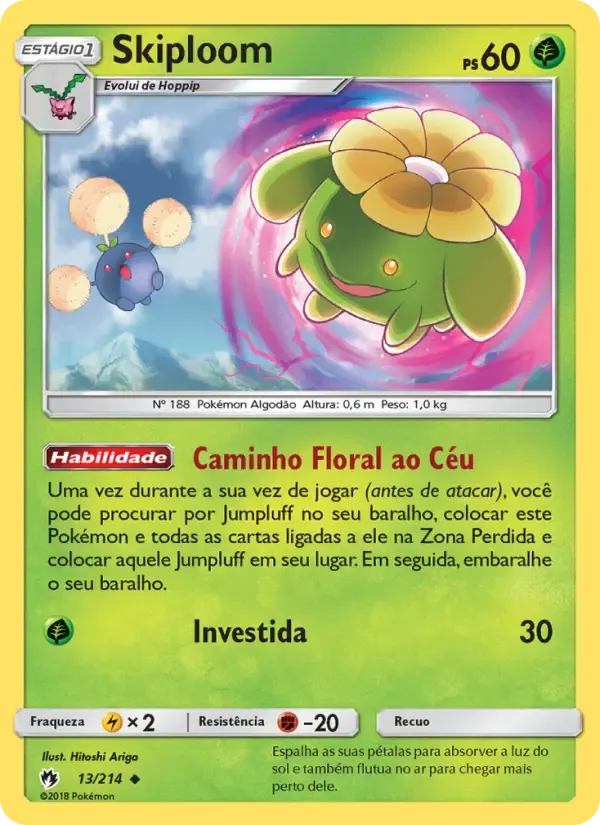Skiploom — Trovões Perdidos 13 Portuguese Pokémon card