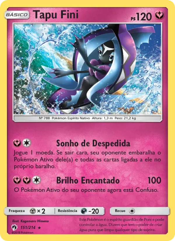 Tapu Fini — Trovões Perdidos 151 Portuguese Pokémon card
