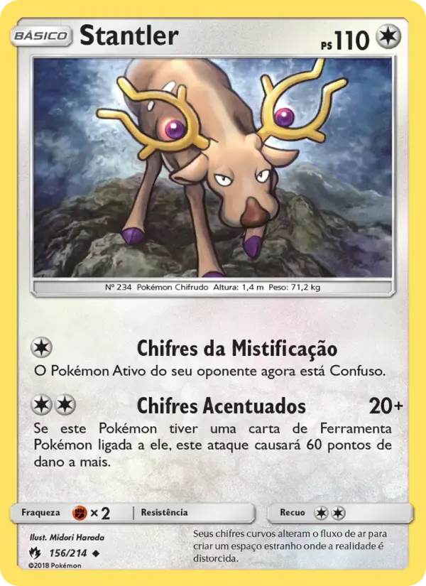 Stantler — Trovões Perdidos 156 Portuguese Pokémon card