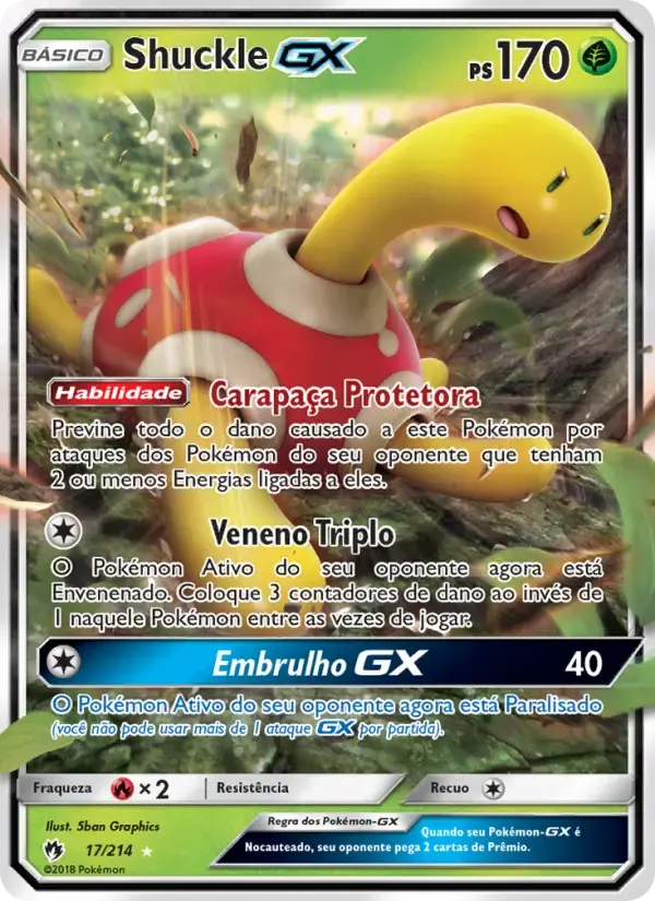 Shuckle GX — Trovões Perdidos 17 Portuguese Pokémon card
