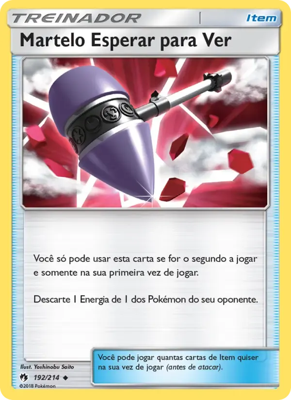Martelo Esperar para Ver — Trovões Perdidos 192 Portuguese Pokémon card