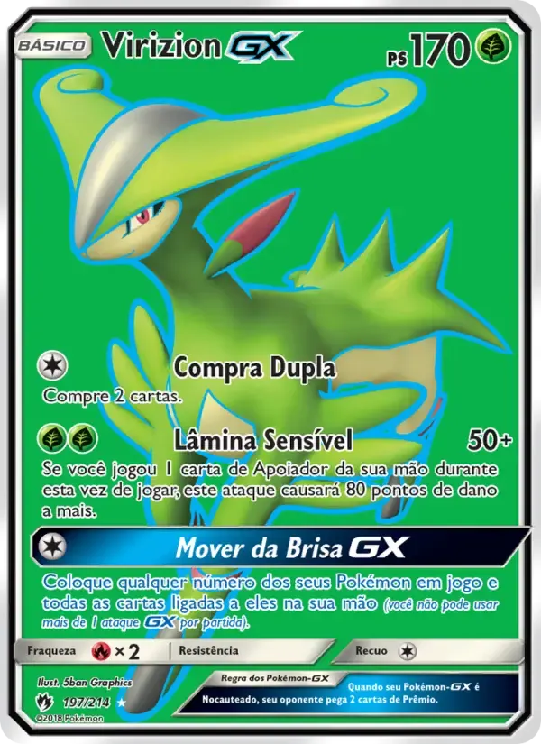 Virizion GX — Trovões Perdidos 197 Portuguese Pokémon card
