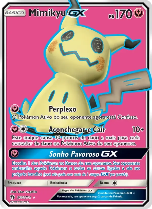 Mimikyu GX — Trovões Perdidos 206 Portuguese Pokémon card