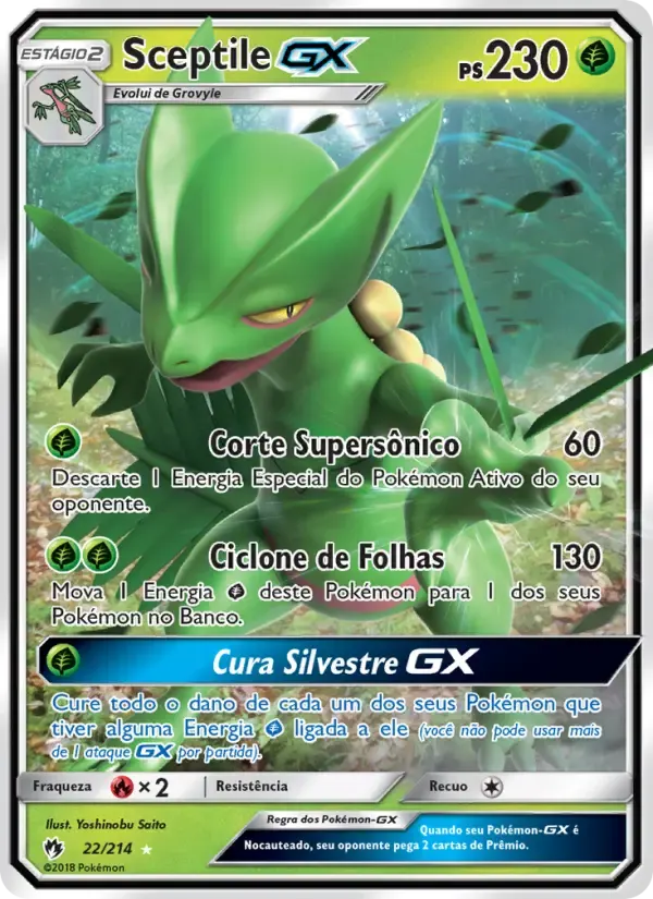 Sceptile GX — Trovões Perdidos 22 Portuguese Pokémon card