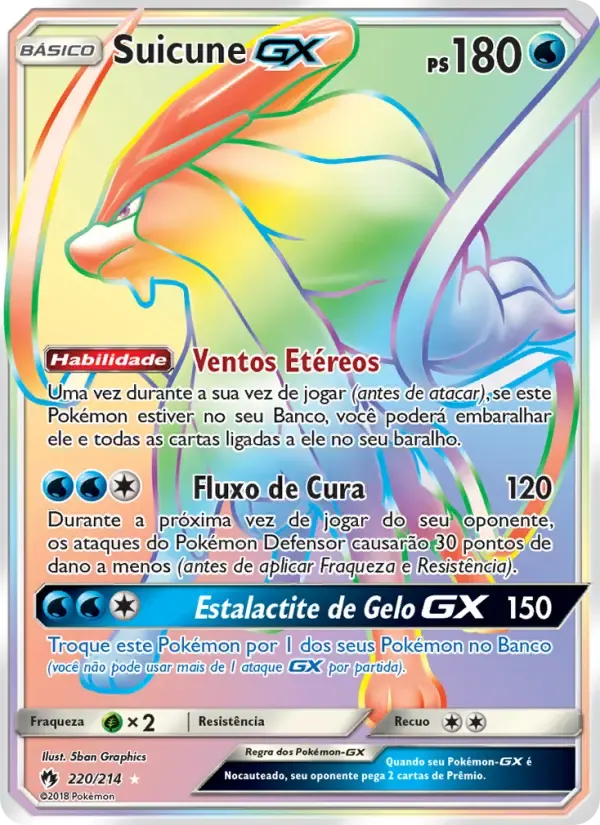 Suicune GX — Trovões Perdidos 220 Portuguese Pokémon card