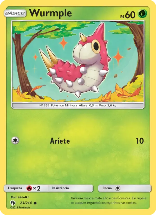 Wurmple — Trovões Perdidos 23 Portuguese Pokémon card