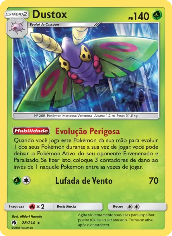 Dustox — Trovões Perdidos 28 Portuguese Pokémon card