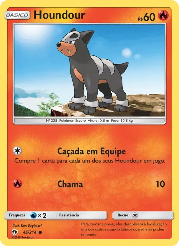 Houndour — Trovões Perdidos 45 Portuguese Pokémon card