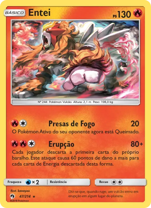Entei — Trovões Perdidos 47 Portuguese Pokémon card