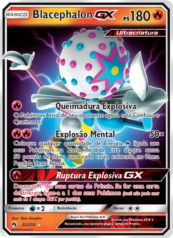 Blacephalon GX — Trovões Perdidos 52 Portuguese Pokémon card