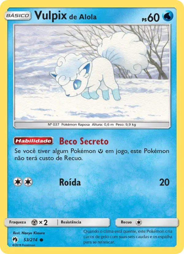 Vulpix de Alola — Trovões Perdidos 53 Portuguese Pokémon card