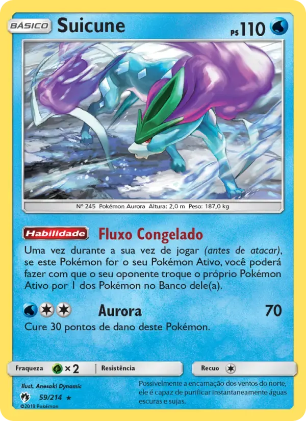 Suicune — Trovões Perdidos 59 Portuguese Pokémon card