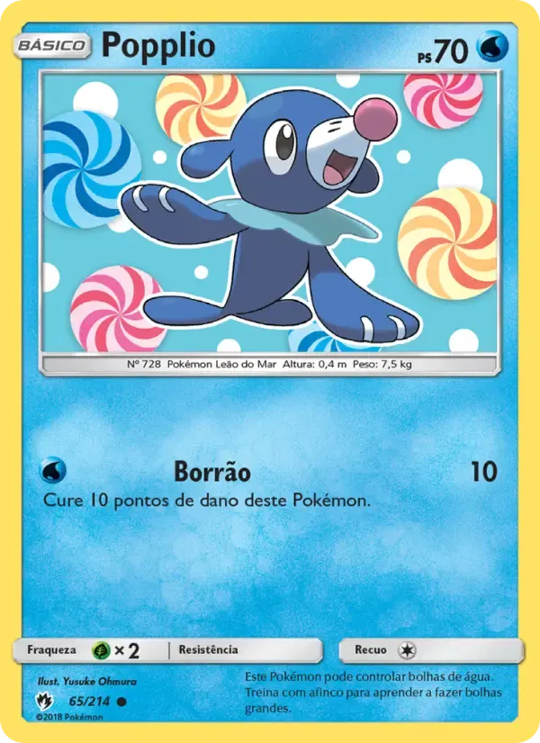 Popplio — Trovões Perdidos 65 Portuguese Pokémon card