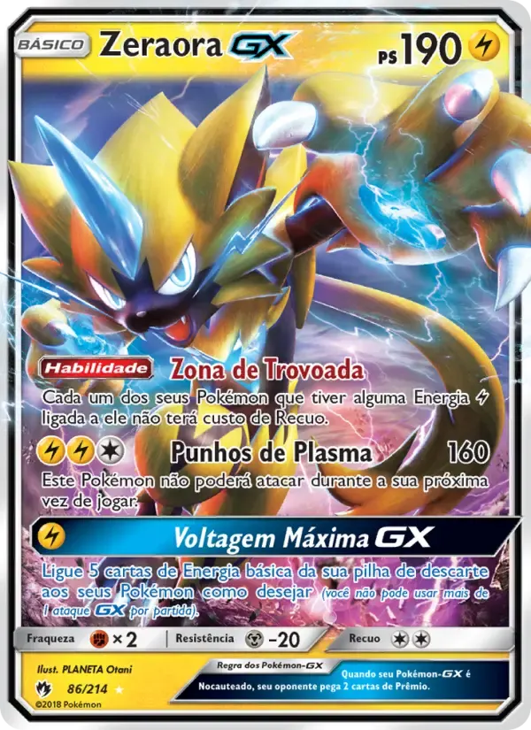 Zeraora GX — Trovões Perdidos 86 Portuguese Pokémon card