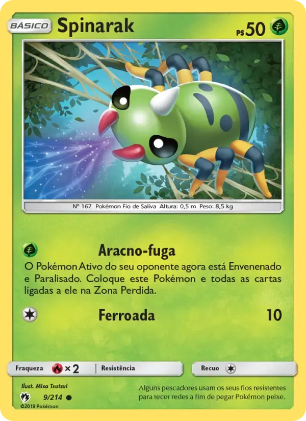 Spinarak — Trovões Perdidos 9 Portuguese Pokémon card