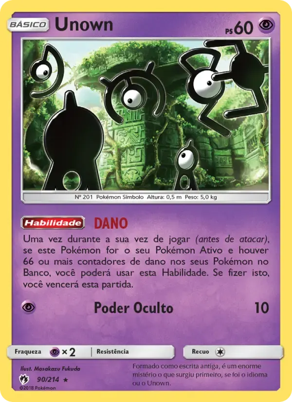 Unown — Trovões Perdidos 90 Portuguese Pokémon card