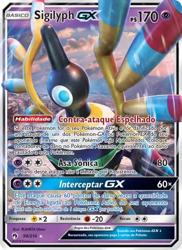 Sigilyph GX — Trovões Perdidos 98 Portuguese Pokémon card