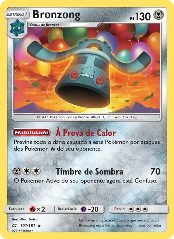 Bronzong — União de Aliados 101 Portuguese Pokémon card