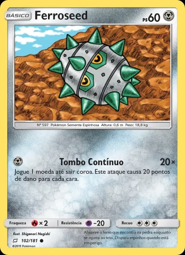 Ferroseed — União de Aliados 102 Portuguese Pokémon card