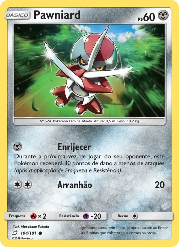 Pawniard — União de Aliados 104 Portuguese Pokémon card