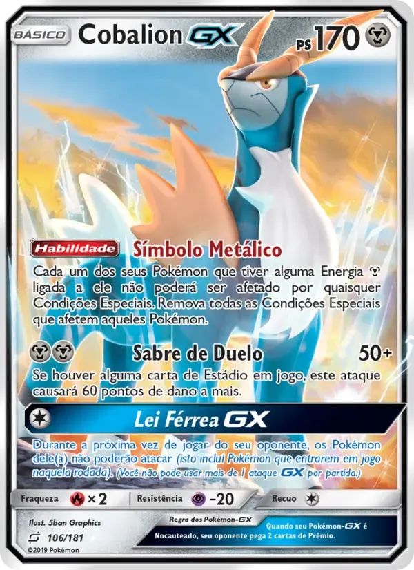 Cobalion GX — União de Aliados 106 Portuguese Pokémon card