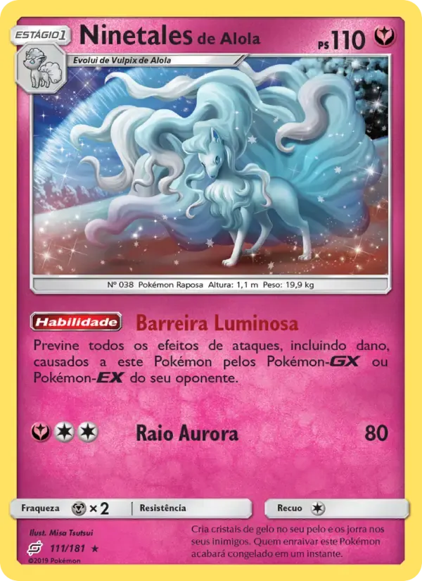 Ninetales de Alola — União de Aliados 111 Portuguese Pokémon card