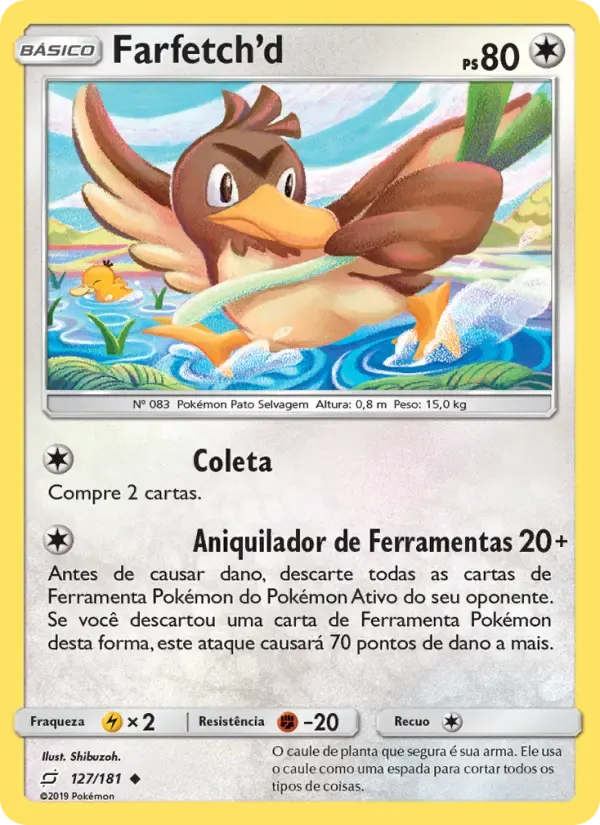 Farfetch’d — União de Aliados 127 Portuguese Pokémon card