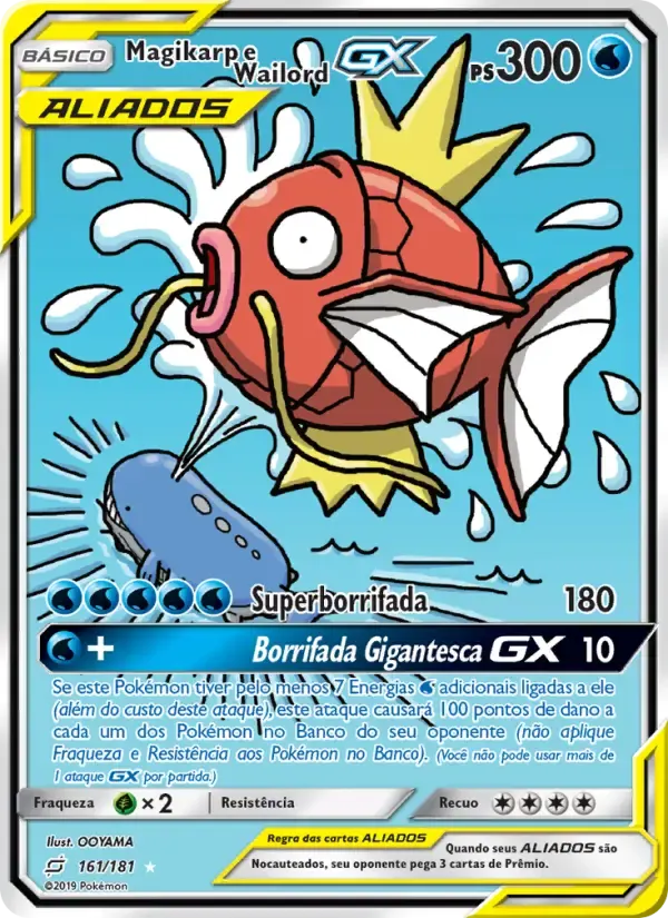 Magikarp e Wailord GX — União de Aliados 161 Portuguese Pokémon card