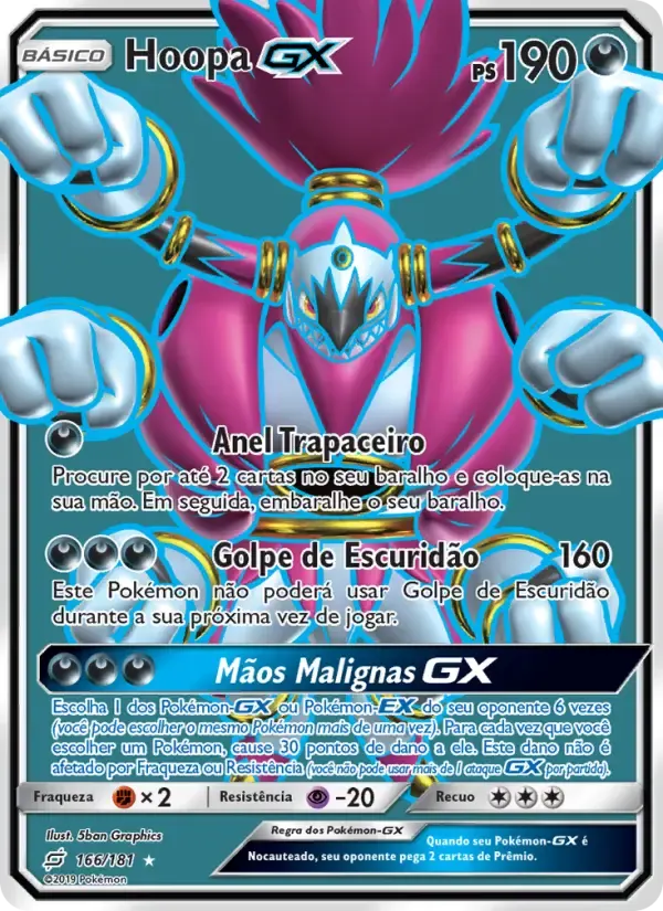 Hoopa GX — União de Aliados 166 Portuguese Pokémon card