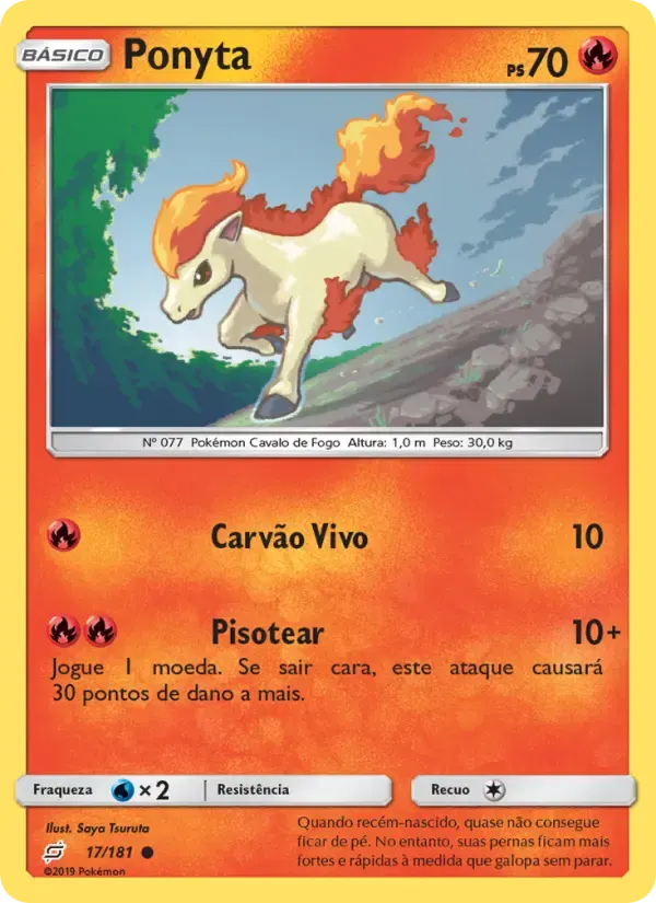 Ponyta — União de Aliados 17 Portuguese Pokémon card