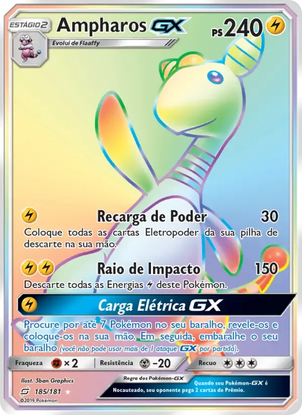 Ampharos GX — União de Aliados 185 Portuguese Pokémon card