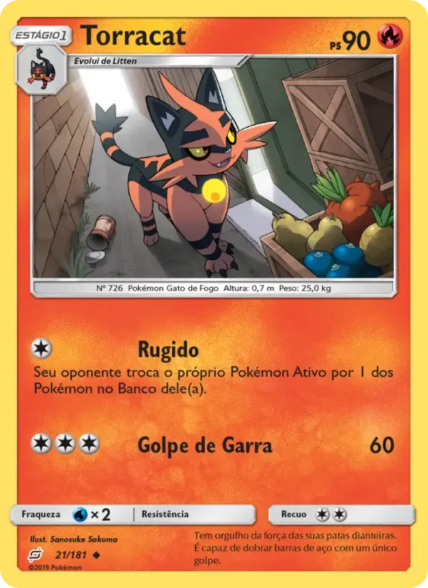 Torracat — União de Aliados 21 Portuguese Pokémon card