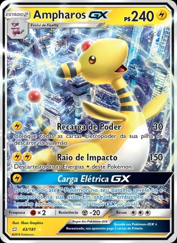 Ampharos GX — União de Aliados 43 Portuguese Pokémon card