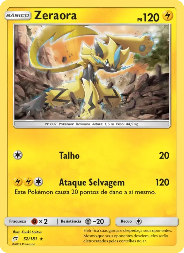 Zeraora — União de Aliados 52 Portuguese Pokémon card