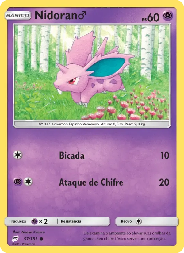 Nidoran♂ — União de Aliados 57 Portuguese Pokémon card