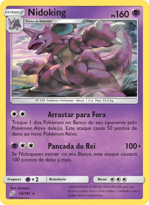 Nidoking — União de Aliados 59 Portuguese Pokémon card
