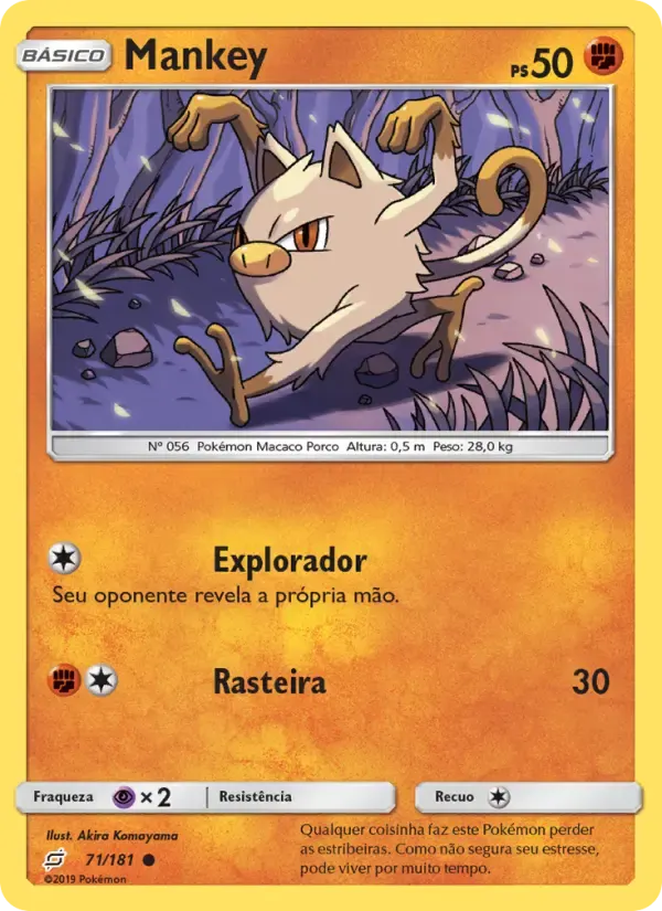 Mankey — União de Aliados 71 Portuguese Pokémon card