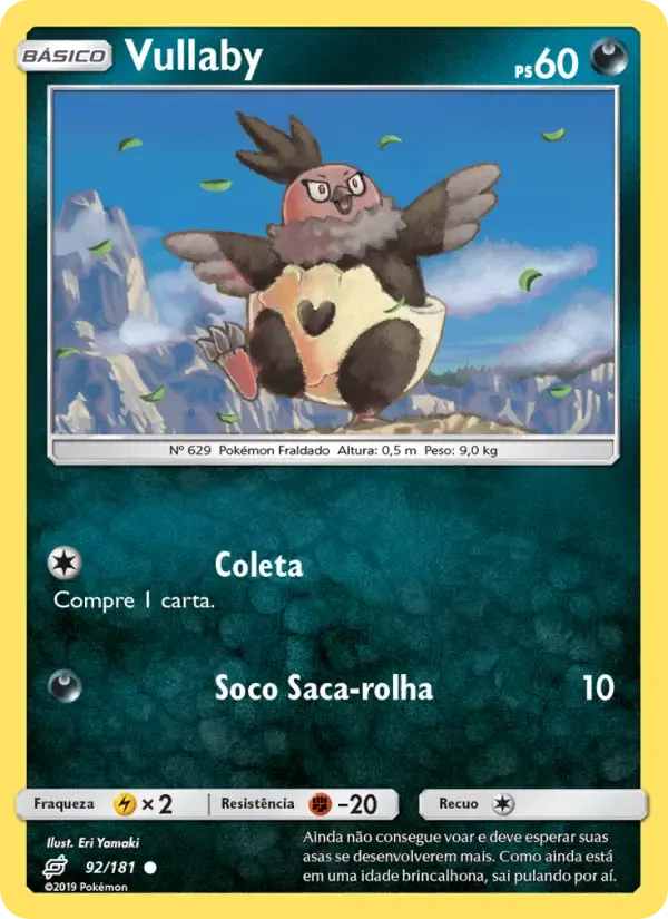 Vullaby — União de Aliados 92 Portuguese Pokémon card